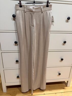 Women’s Wide Leg Beige Dress Pants